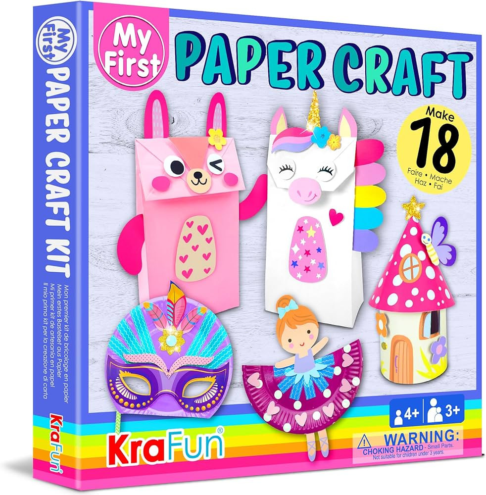 KRAFUN My First Unicorn Bunny Paper Craft Kit for Toddlers and Girls Age 3-8 Years Old, Include 1... | Amazon (US)