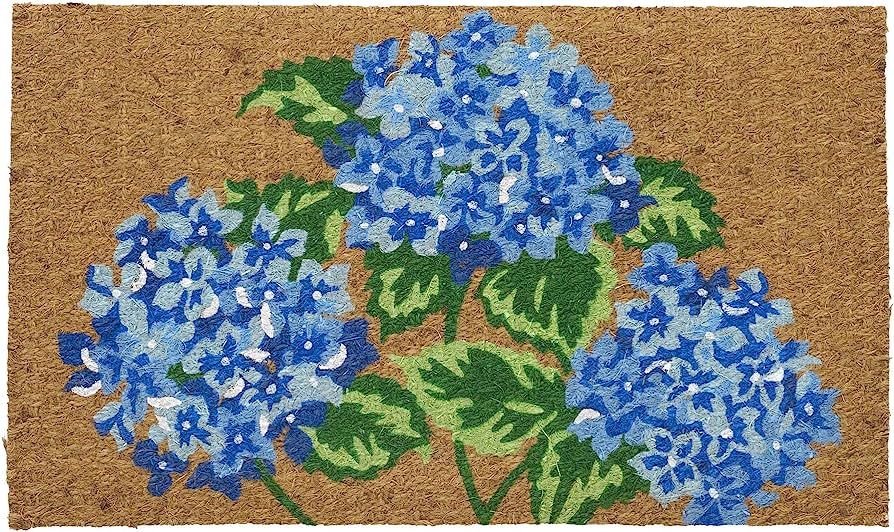HF by LT Low Profile Hydrangea Flatweave Doormat, 18 x 30 Inches, 100% Coir, Naturally Durable, A... | Amazon (US)