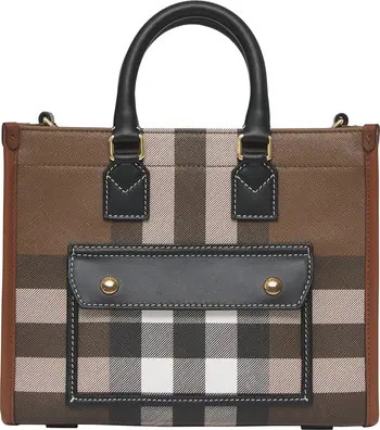 Mini Freya Check E-Canvas Tote | Nordstrom