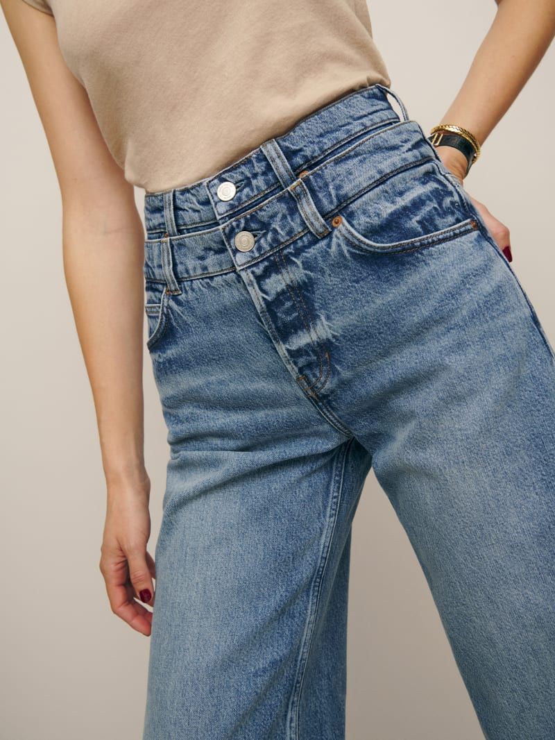 Cary Double Waistband High Rise Slouchy Wide Leg Jeans | Reformation (US & AU)