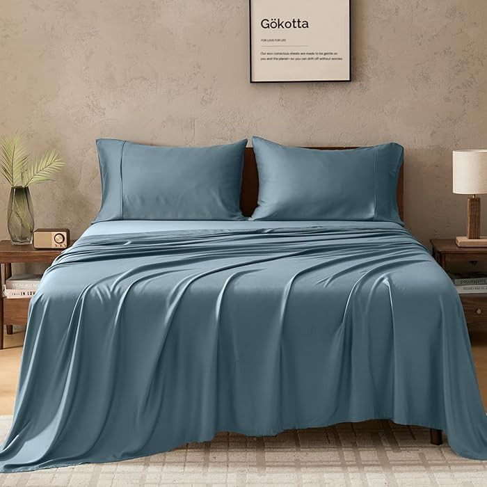 GOKOTTA King Size Sheets Set, FSC® Certified Bamboo Rayon Sheets King Size, Soft & Breathable Sh... | Amazon (US)