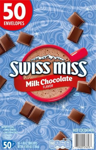 Swiss Miss Hot Chocolate Mix - Milk Chocolate Flavor - 50 Count Packets for Hot Chocolate, Hot Cocoa, and Chocolate Milk - Perfect for a Warm, Delicious Drink Anytime | Amazon (US)