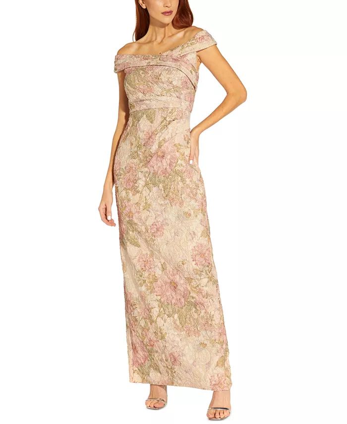 Off-The-Shoulder Floral Gown | Macys (US)