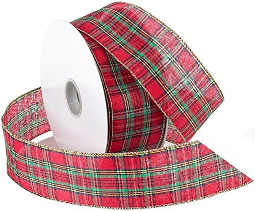 Amazon.com: Morex Ribbon Festival Ribbon, 2.5" X 50-Yd, Red Plaid | Amazon (US)