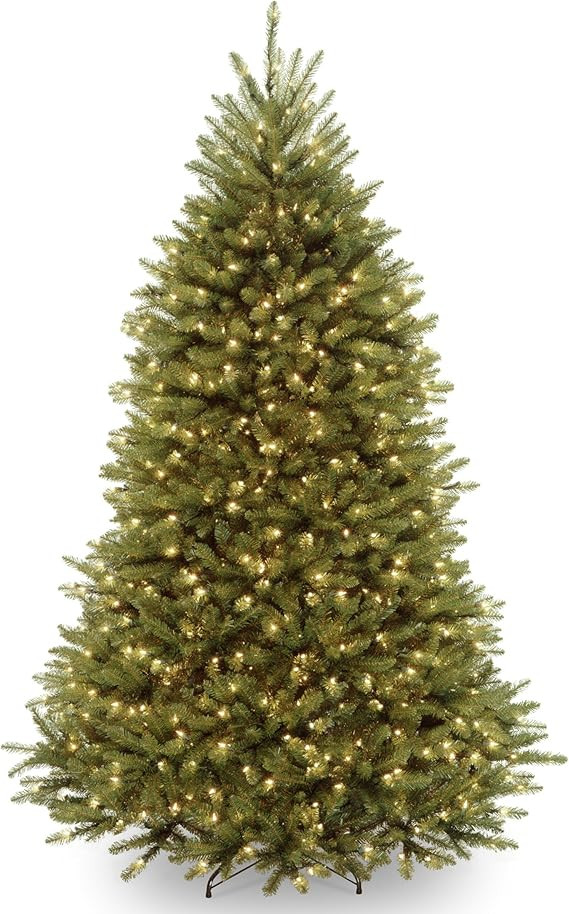 National Tree Company Pre-Lit Artificial Full Christmas Tree, Green, Dunhill Fir, White Lights, I... | Amazon (US)