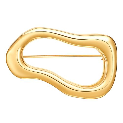 HJZHII Gold Irregular Brooch Pin, Geometric Brooches Pins Fashion Lapel Shawl Pin Unique Irregular Shape Pin Hat Bag Dress Accessories for Women Men Festival Birthday Party Jewelry Gift | Amazon (UK)