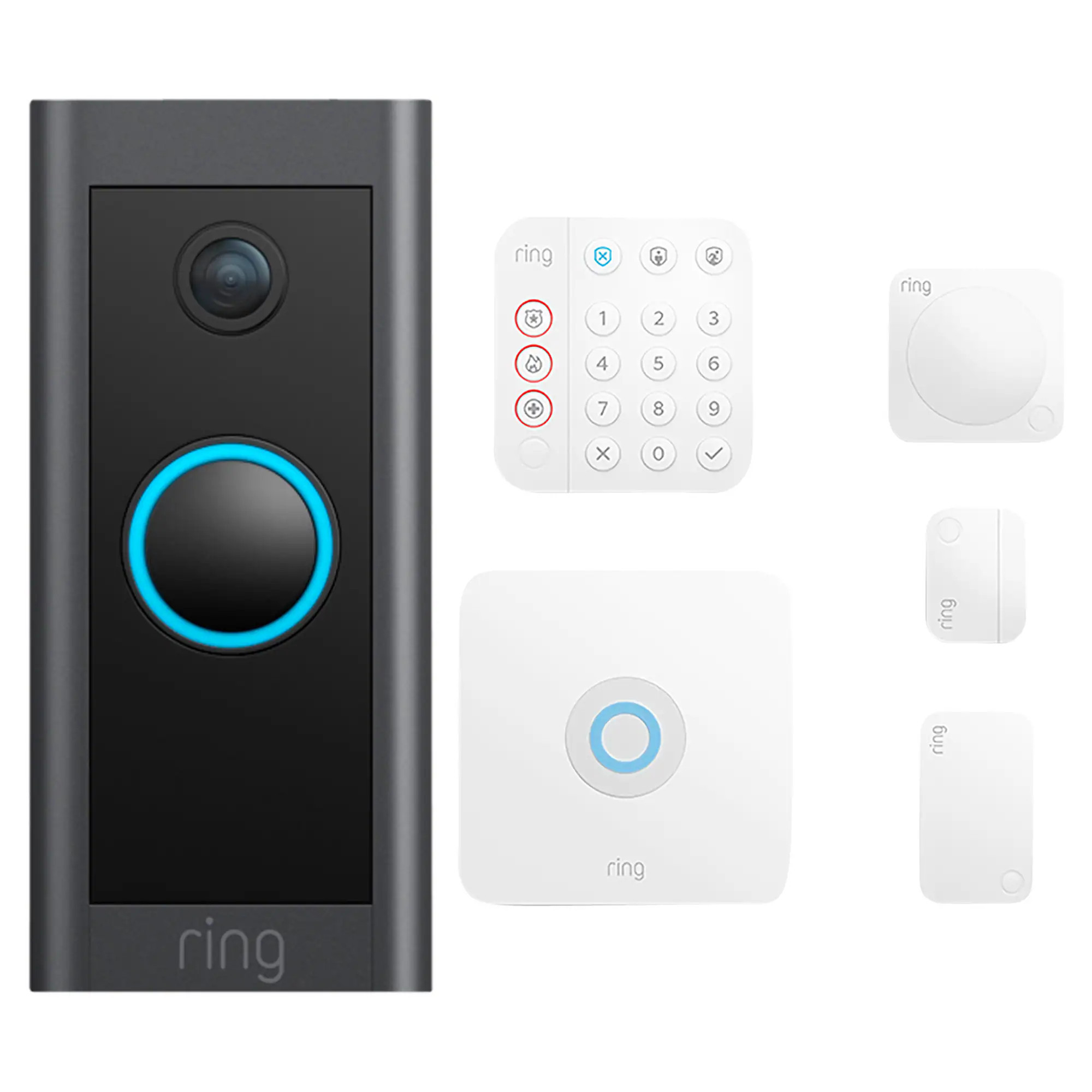 Ring Alarm Security Wireless 5-Piece Kit + Video Doorbell Wired - Black Bundle | Lowe's