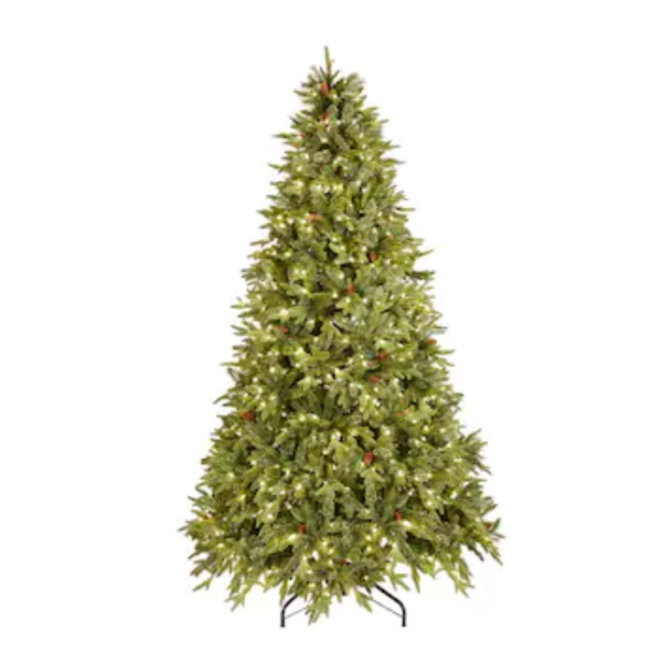 Our 9 foot Christmas tree from Lowes! Pine cones and lots of lights. We love it! 

#LTKhome #LTKHoliday #LTKSeasonal