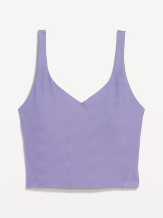 Light Support PowerSoft Rib Longline Sports Bra | Old Navy (US)