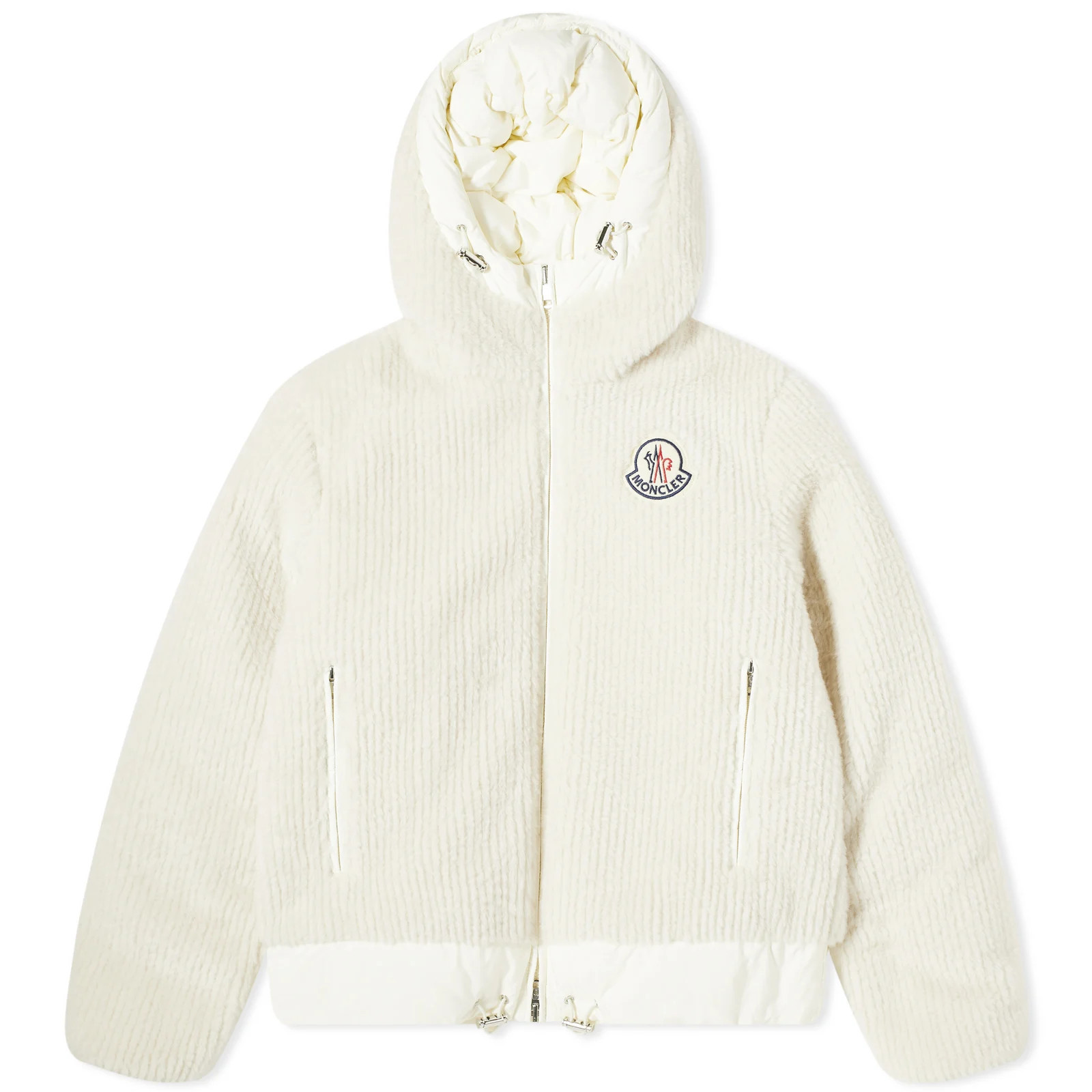 Moncler Men's Tejat Borg Fleece Jacket in White, Size XX-Large | END. Clothing
