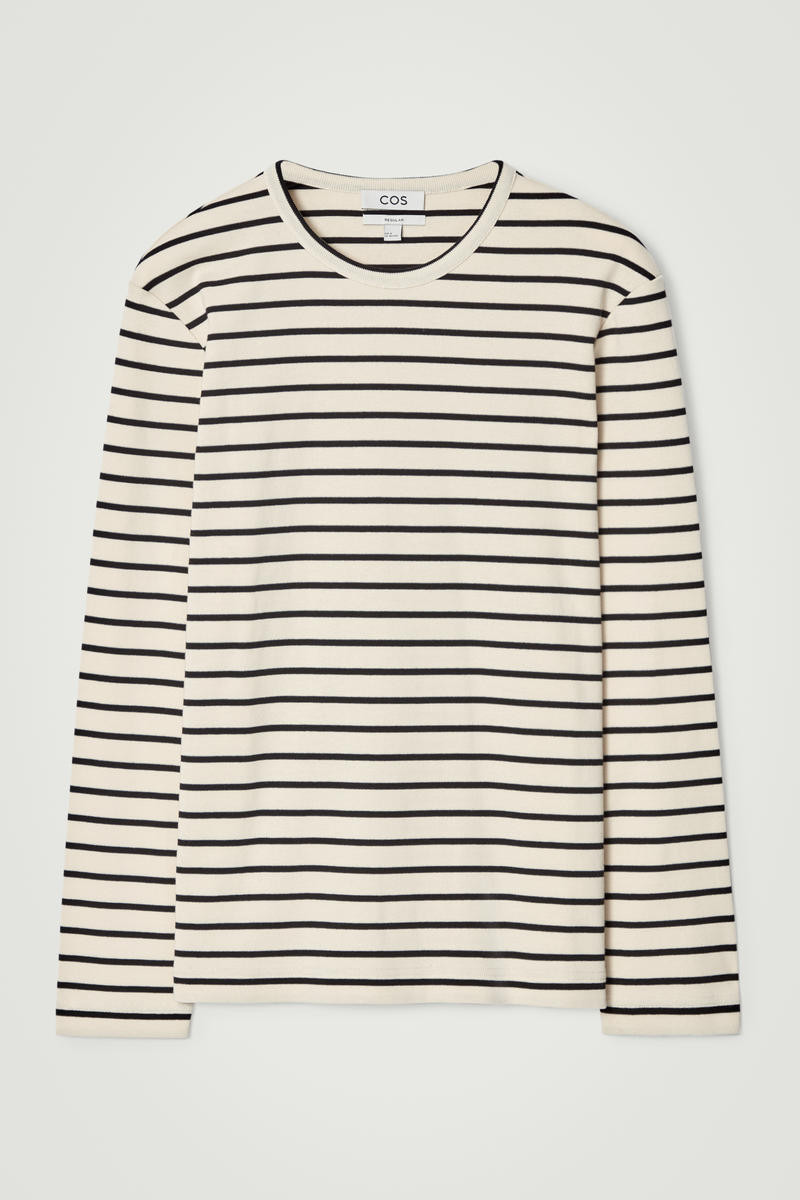 Regular Striped Ribbed Long-Sleeved T-Shirt | COS UK