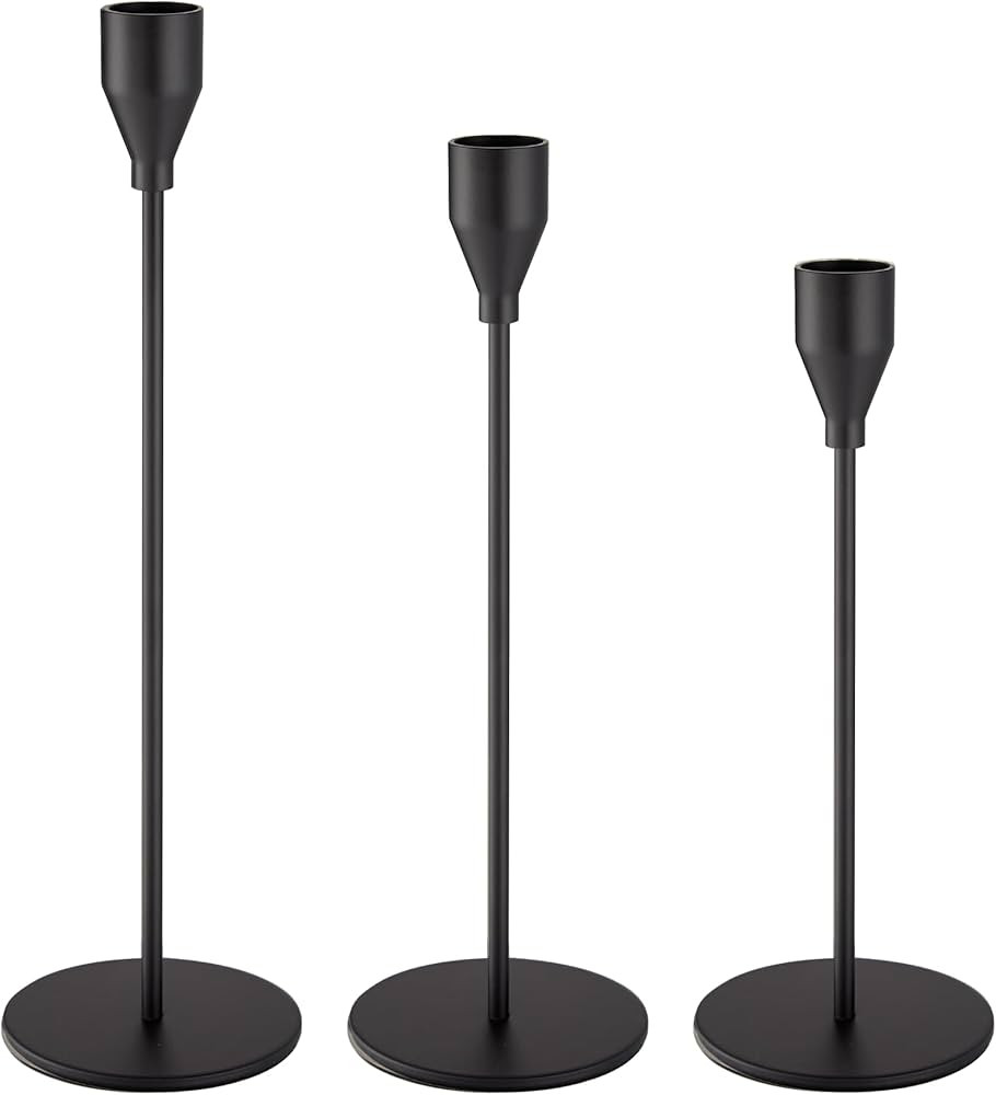 Metal Black Taper Candle Holder for Wedding, Christmas, Taper Candlestick Holder for Table Center... | Amazon (US)