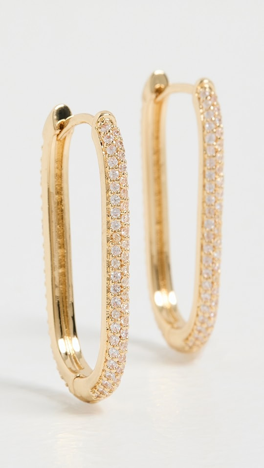 Jules Smith Crystal Oval Hoops | SHOPBOP | Shopbop
