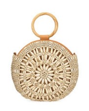 Shell Sunburst Round Top-Handle Bag, Cream | Bergdorf Goodman