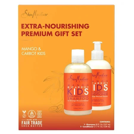 Shea Moisture Mango & Carrot Kids Extra-Nourishing Shampoo (8 Oz) and Conditioner (7.7 Oz) Orange Blossom Extract Dry Delicate Hair Vitamin B-5 & Vitamin E 2 Piece Set | Walmart (US)