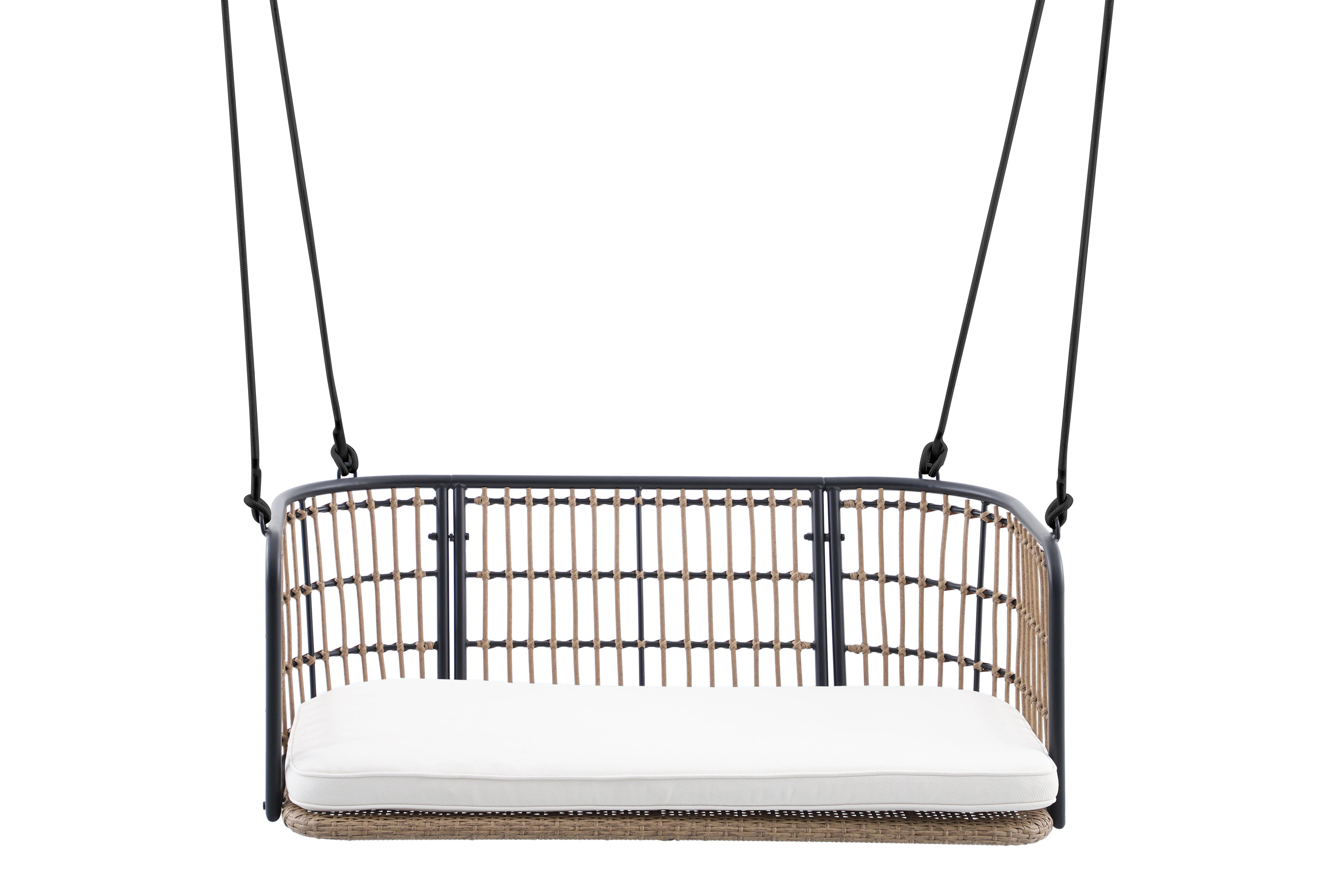 Remy Modern Metal Porch Swing With Cushions | Wayfair North America