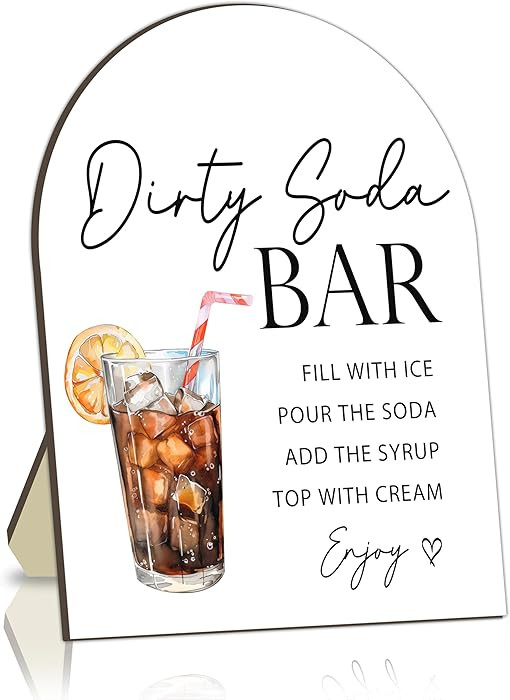 Soda Bar Wooden Tabletop Welcome Sign, Soda Bar Baby Shower Drink Station Sign for Babies Party D... | Amazon (US)