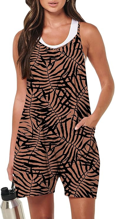 ANRABESS Womens Rompers Summer Casual Loose Sleeveless Overalls Spaghetti Strap Shorts Jumpsuit 2... | Amazon (US)