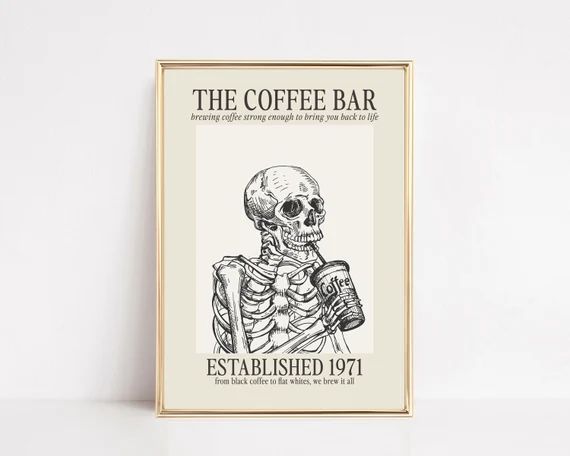 Coffee Wall Art  Coffee Bar Print  Halloween Coffee Bar - Etsy | Etsy (US)