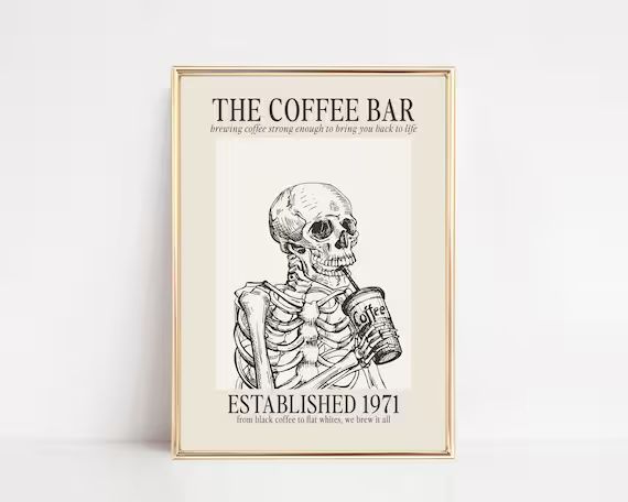 Coffee Wall Art  Coffee Bar Print  Halloween Coffee Bar - Etsy | Etsy (US)