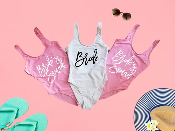 Bride Squad Swimsuit, Bride Bathing Suit, Future Mrs Swimsuit, Bride Swimwear, Bridesmaid Gift, B... | Etsy (US)