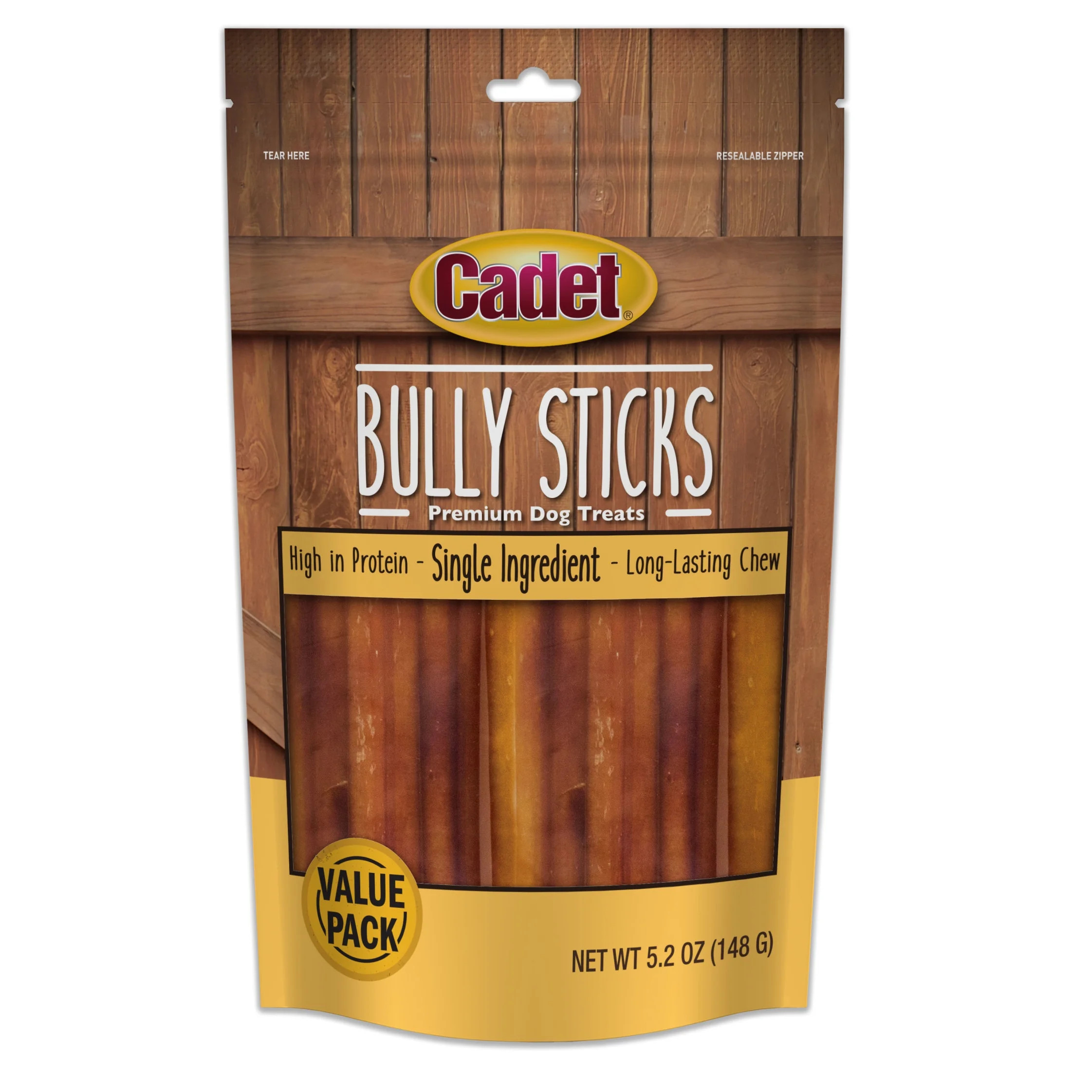 Cadet Small Bully Stick Dog Chew Treats, Small 5.2 ounce | Walmart (US)