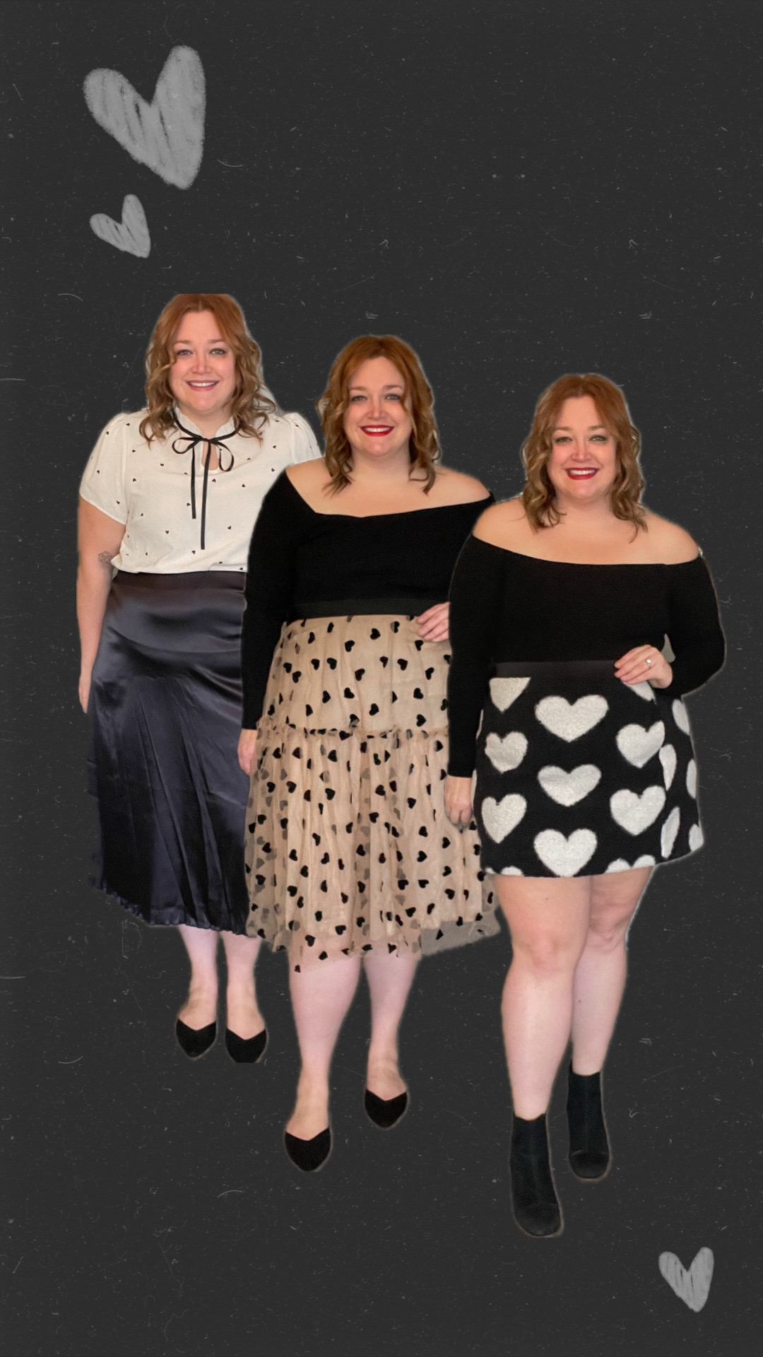 How an elder emo who only likes neutrals does Valentine’s Day…

💋Outfit 1: Pre-Valentine’s Day Dinner with my valentine because we want what we want at the restaurant we have to budget for and not the standard 3 course prix fixe meal.

💼Outfit 2: Work look. Realistically with jeans as I’ll be WFH that day…

👯‍♀️Outfit 3: Galantine’s Day, because nothing makes my heart happier than Espresso Martinis with the girls

Shop through my LTK for direct links, sizing and discount codes. 

Code 25tarajaneQ1 at SHEIN 

Heart looks, girls night outfit, size 16 outfits, size 18 outfits, date night outfit, pear shaped body, Galentine’s Day

#LTKPlusSize #LTKMidsize #LTKFindsUnder50