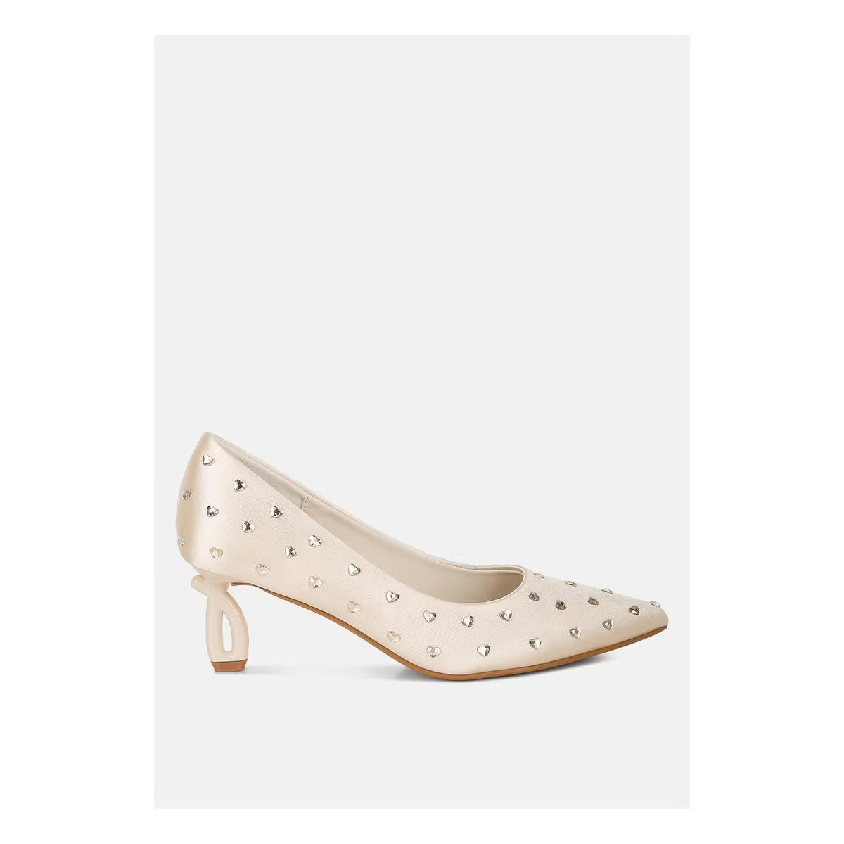 London Rag Womens Madhara Heart-Shaped Rhinestones Pumps 7 | Target