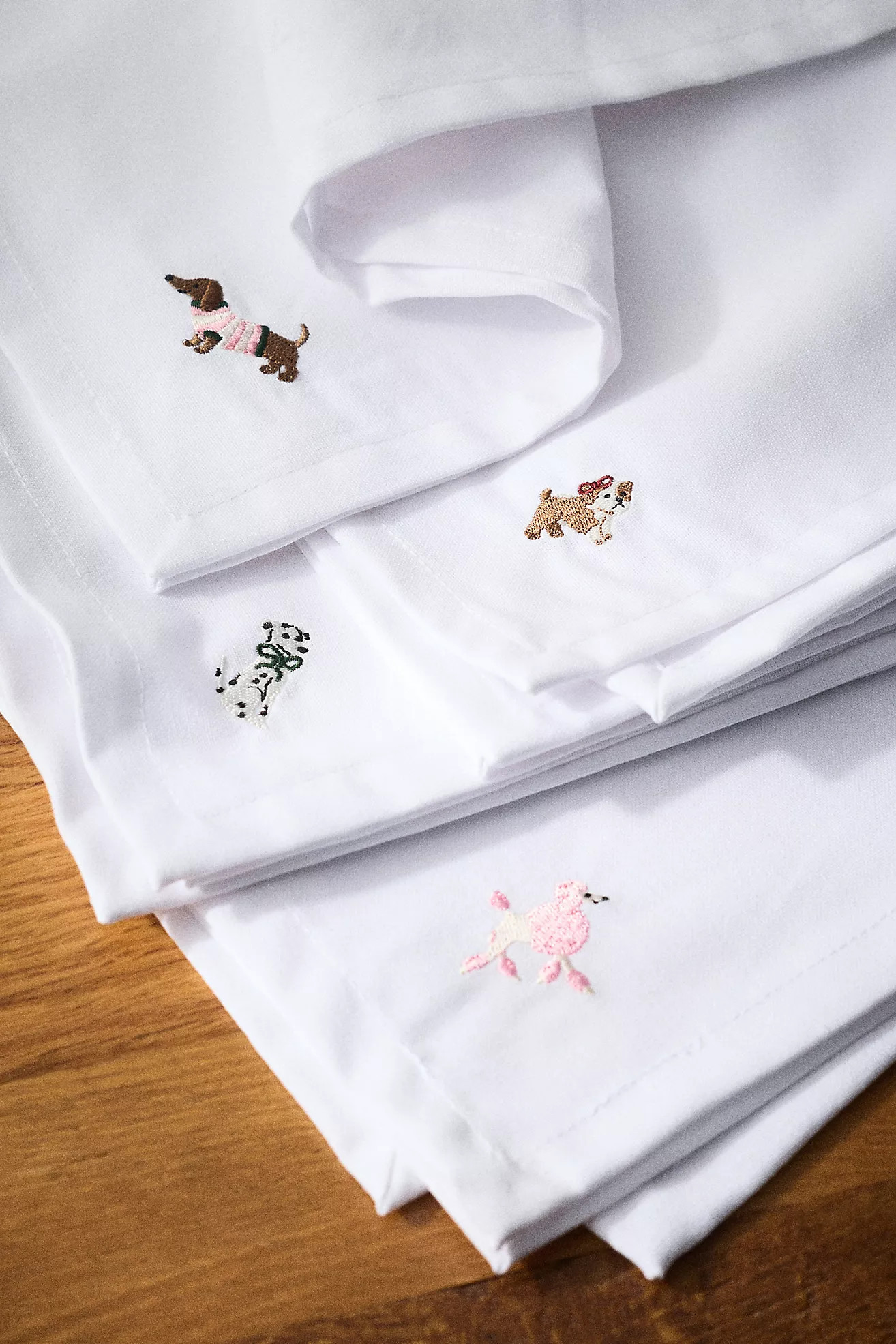 Frasier Sterling Linen Blend Dog Napkins, Set of 4 | Anthropologie (US)