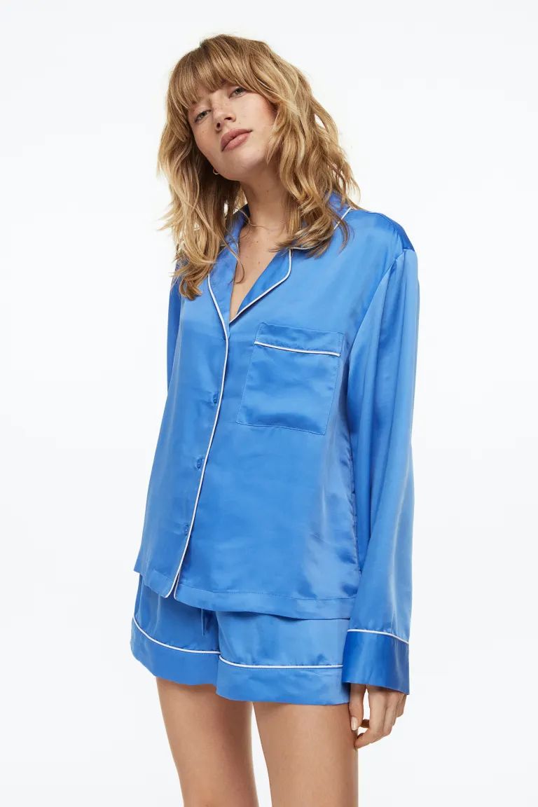 Satin Pajama Shirt and Shorts | H&M (US + CA)
