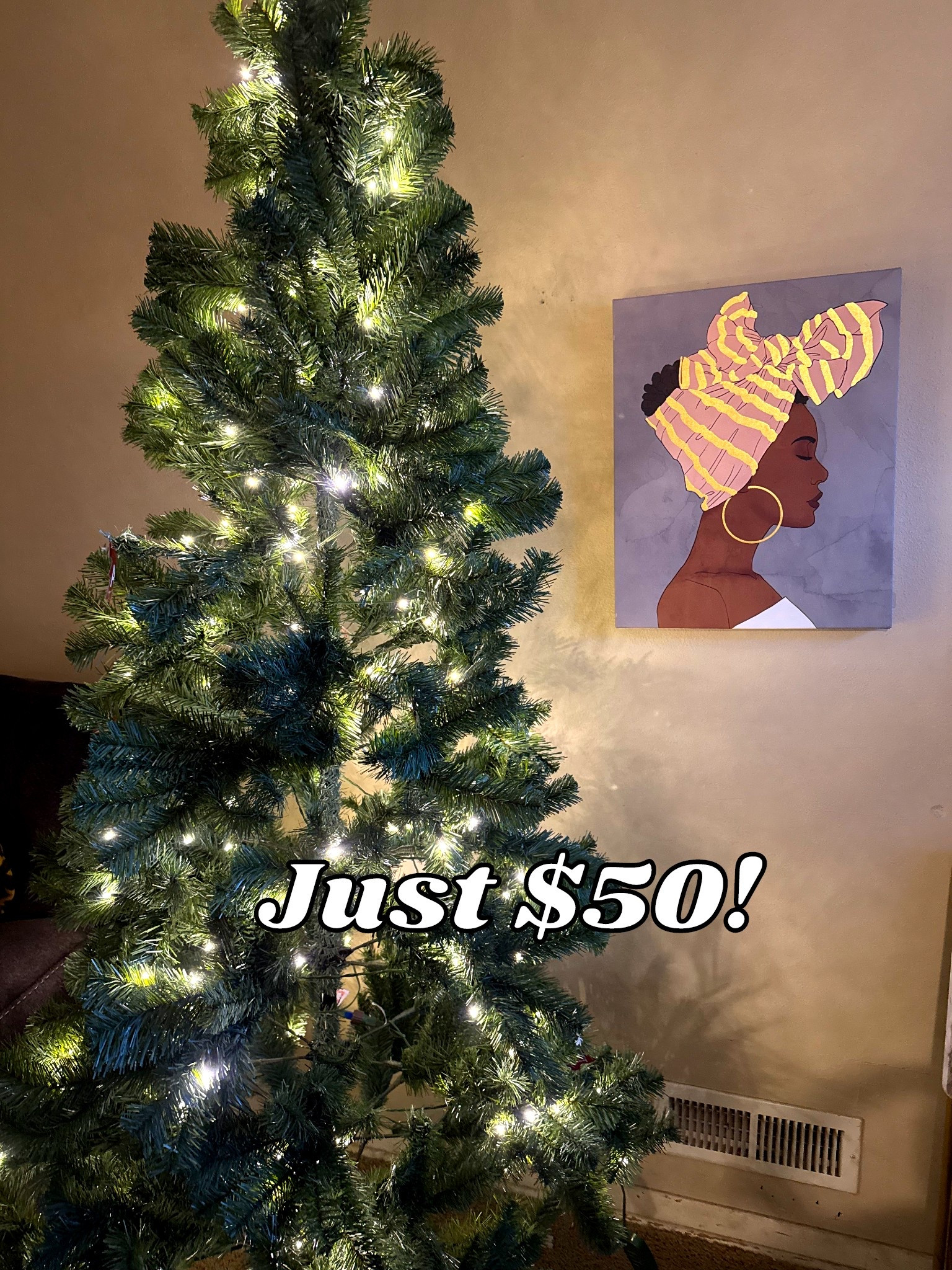 This 6.5 feet Christmas tree is just $50 at Home Depot. It comes in flocked too for 20 bucks more. #christmastree 

#LTKGiftGuide #LTKHoliday #LTKSeasonal