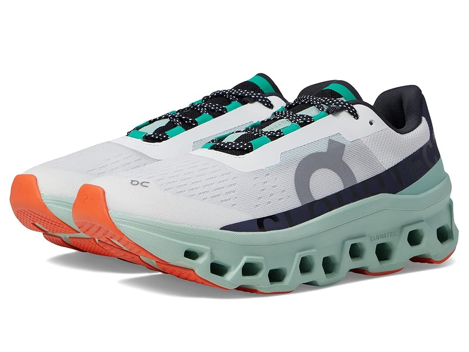 On Cloudmonster (Undyed White/Creek) Women's Shoes | Zappos