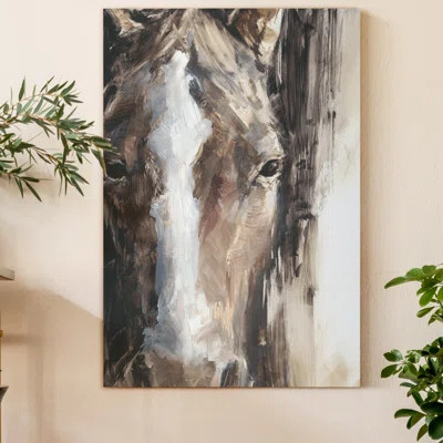 'Cropped Equine Study II' - Wrapped Canvas Painting Print | Wayfair Professional