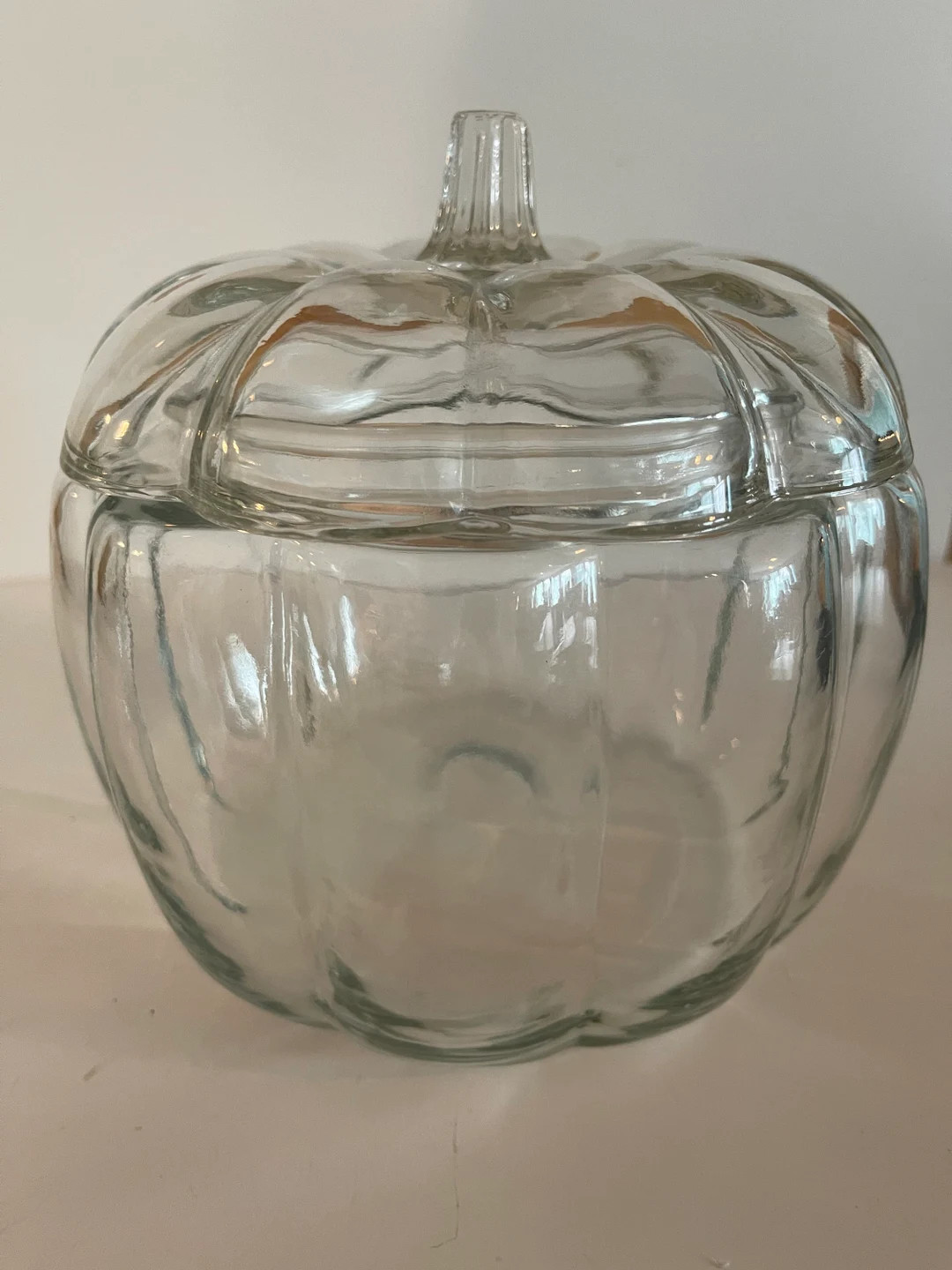 Vintage Anchor Hocking Clear Glass Pumpkin Candy Jar With Lid - Etsy | Etsy (US)