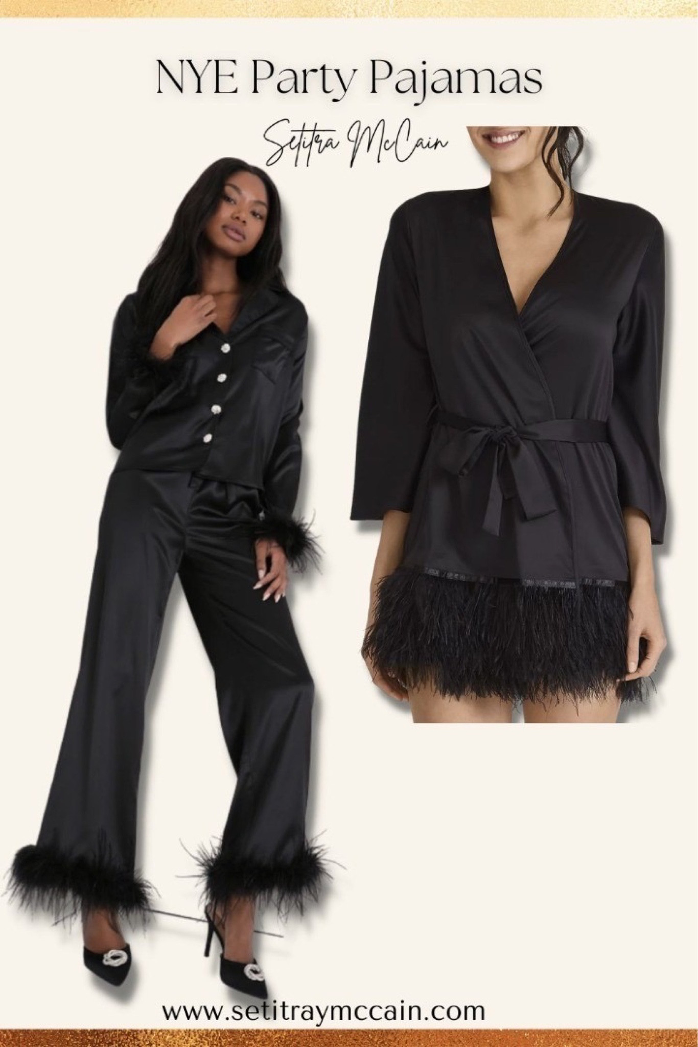Black Party Pajamas // NYE sleepwear // holiday pajamas // satin pajamas // feather satin pajamas // New Years Eve 

#LTKHoliday #LTKSeasonal #LTKGiftGuide