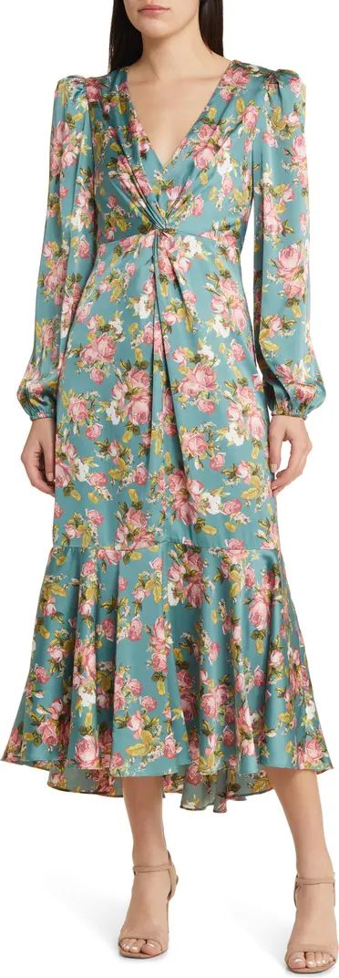 Floral Print Long Sleeve Midi Dress | Nordstrom