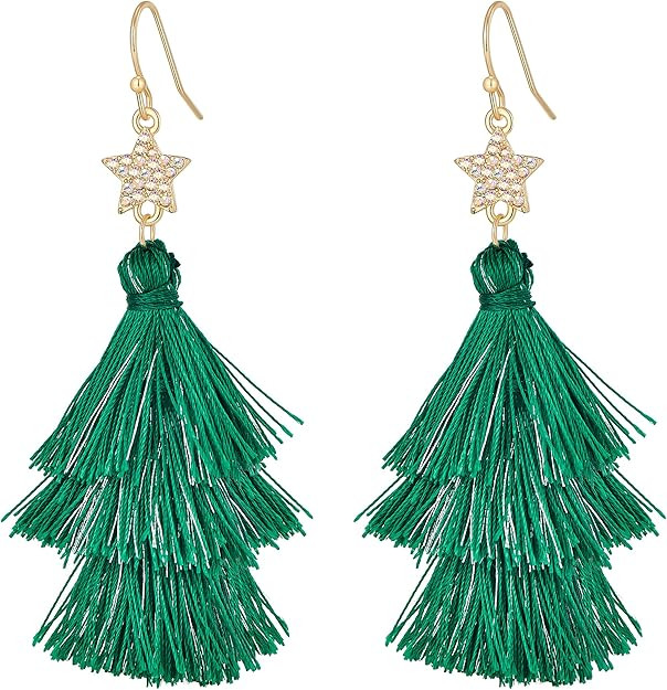 Christmas Earring for Women, Christmas Theme Earrings Gingerbread Man, Christmas Tree, Christmas ... | Amazon (US)