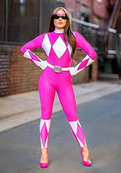 Disguise Costumes Mighty Morphin Power Rangers Pink Ranger Sassy Womens Adult Bodysuit Costume | Amazon (US)