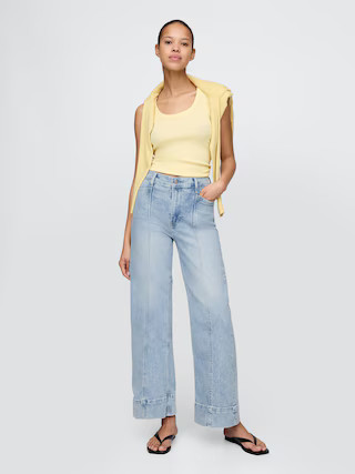 High Rise Stride Wide-Leg Ankle Jeans | Gap (US)