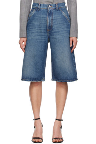 Blue Knee-Length Denim Shorts | SSENSE