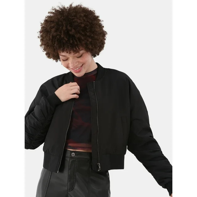 No Boundaries Bomber Jacket, Women’s | Walmart (US)
