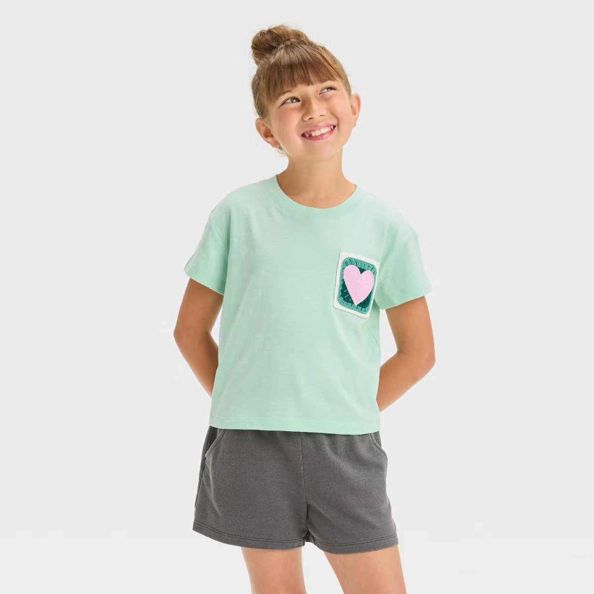 Girls' Short Sleeve Pocket Detail Boxy T-Shirt - Cat & Jack™ | Target
