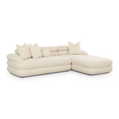 Tov Furniture Lulu Cream Boucle Modular RAF Sectional | Wayfair North America