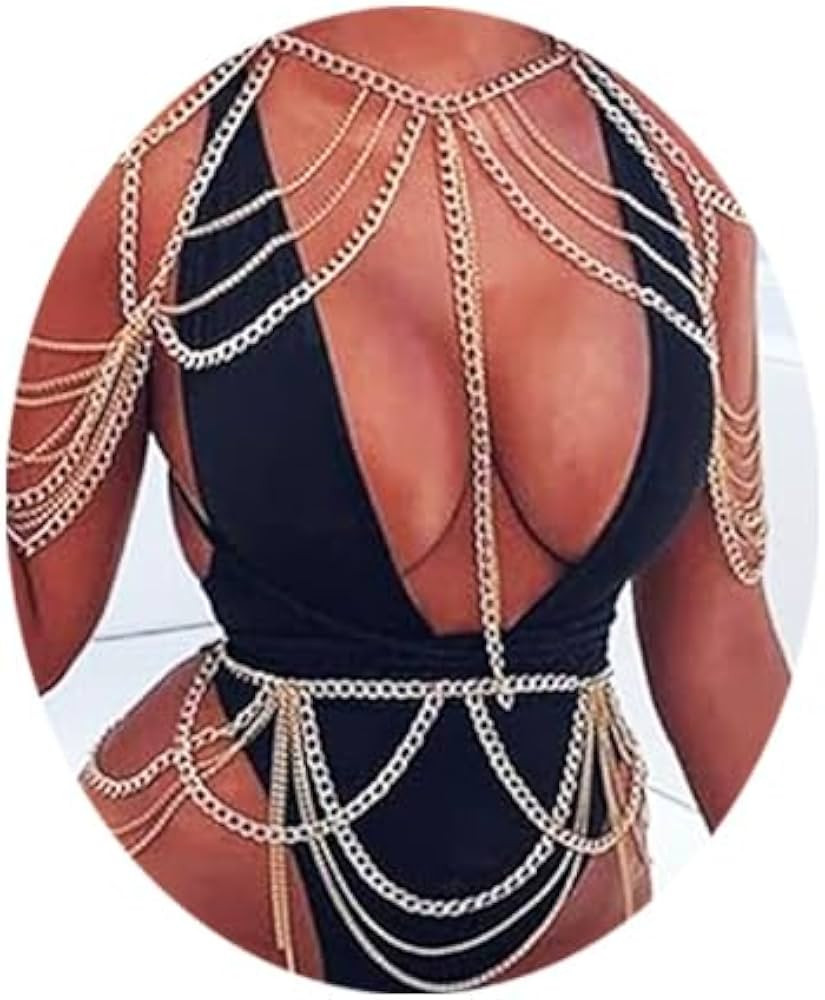 Boho Body Chain Gold Tassels Waist Chain Sexy Bikini Bra Jewelry Rave Nightclub Party Body Access... | Amazon (US)