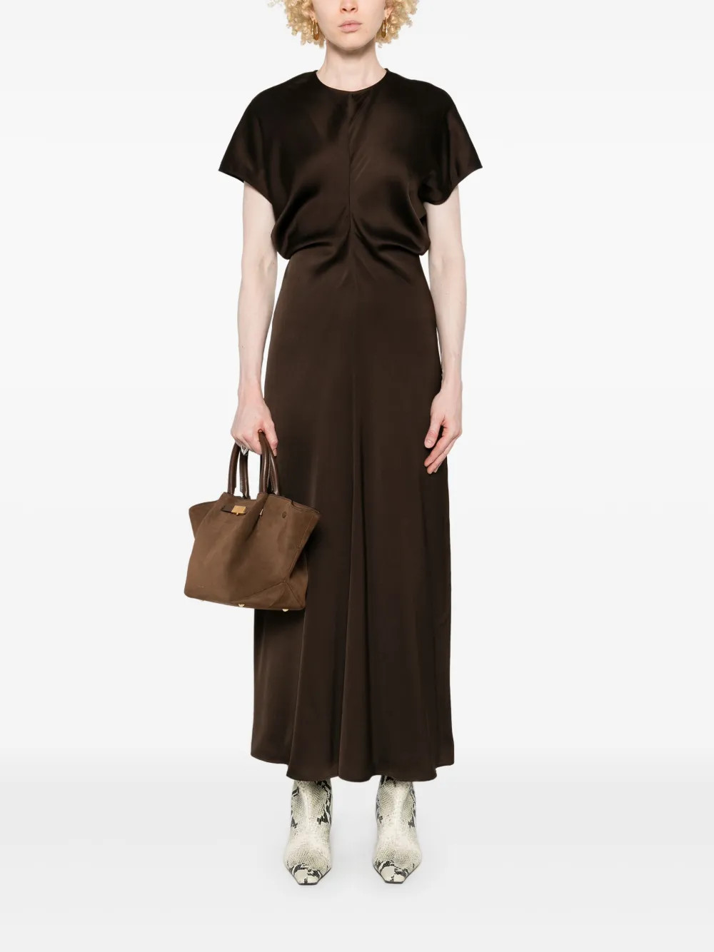 TOTEME Slouch Waist Maxi Dress | Brown | FARFETCH AU | Farfetch Global