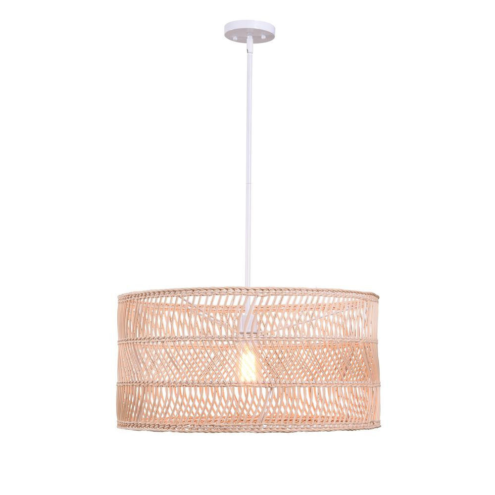 Manor Brook Lido 1-Light Rattan Pendant-MB100546 - The Home Depot | The Home Depot