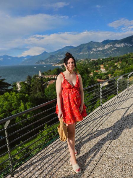 Italy outfit, red floral babydoll mini dress, summer dress, Gucci white slide sandals, woven handbag, summer handbag

#LTKstyletip #LTKtravel #LTKSeasonal