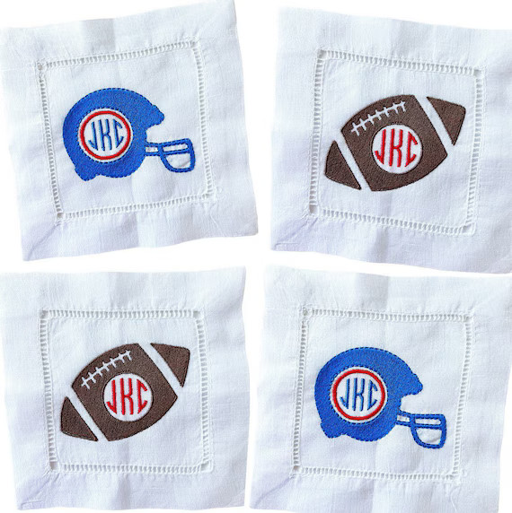 Football Helmet and Football Combo Monogrammed Cocktail - Etsy | Etsy (US)