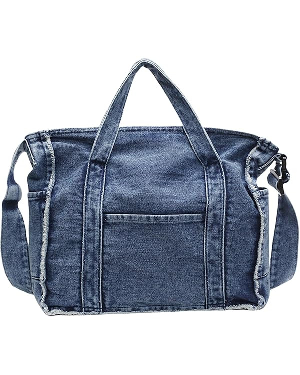 Denim Tote Bags for Women Jean Purse Casual Denim Handbag Large Capacity Crossbody Shoulder Bag | Amazon (US)