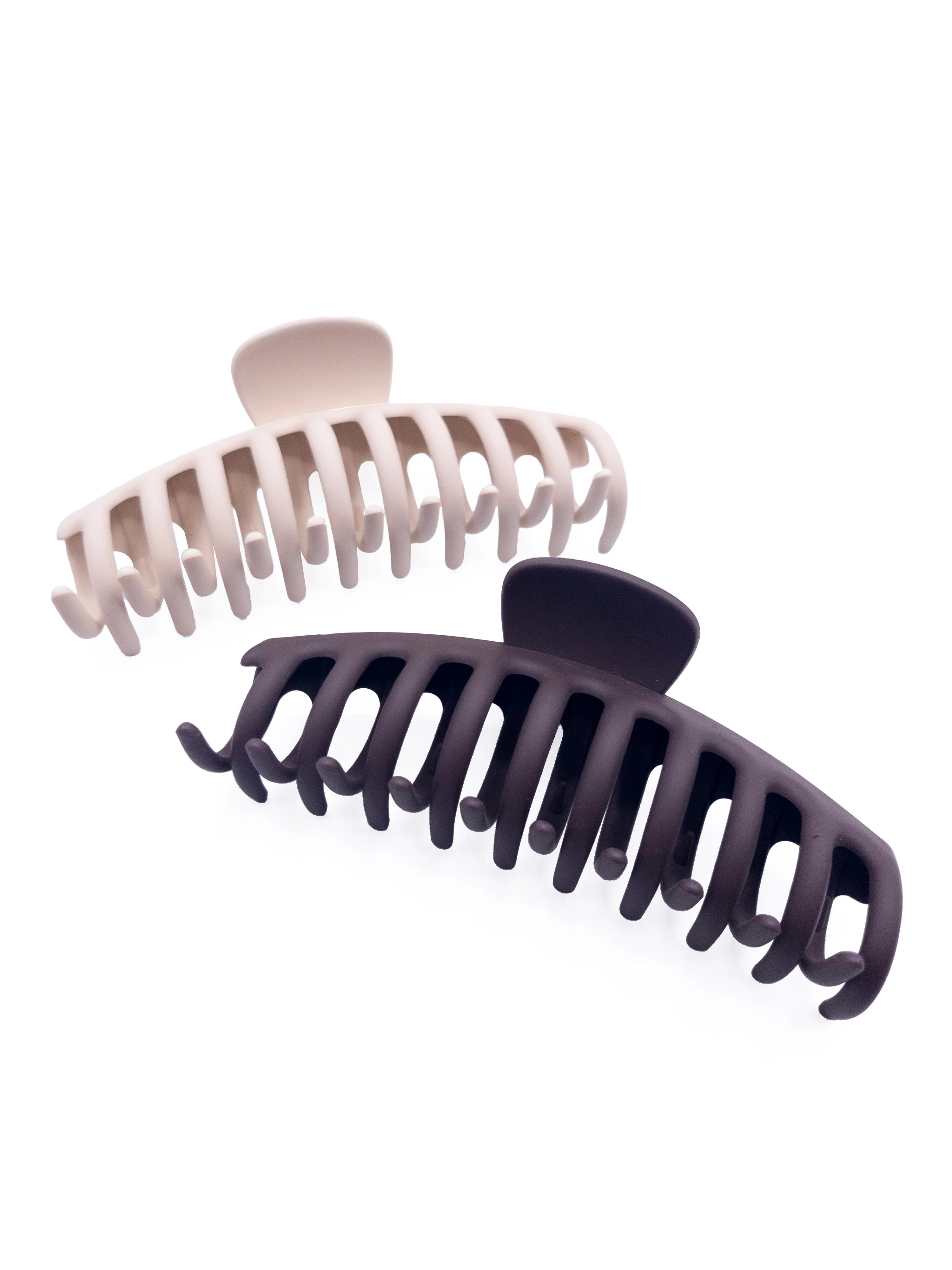 Time and Tru Women's Hair Claw Clip 2-Pack, Brown | Walmart (US)